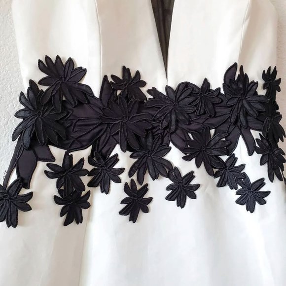 NEW! Halston Heritage Silk Blend Mini Dress with Floral Embroidery, Sz 6 - Picture 6 of 16